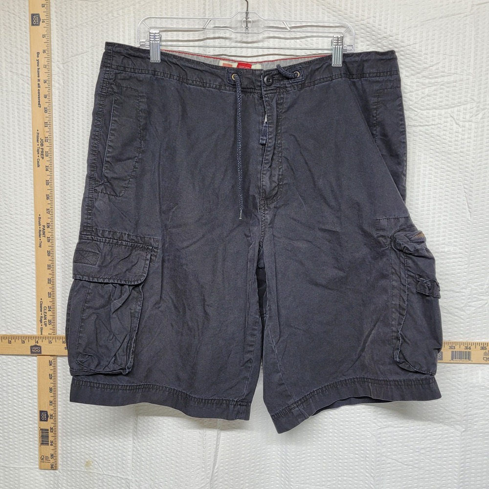 Cargo Supply Mens Cargo Shorts Size 38 Dark Gray Cotton Nylon Utility Drawstring